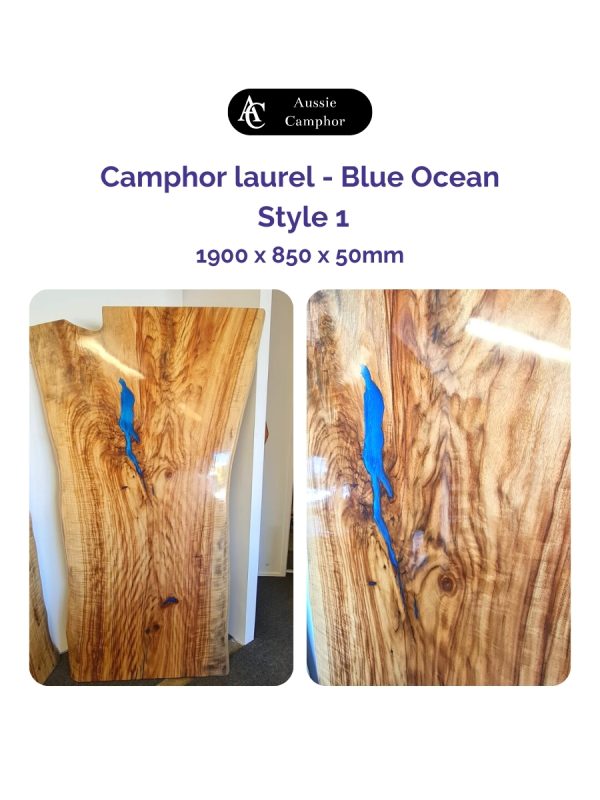 Resin timber table top - aussie camphor
